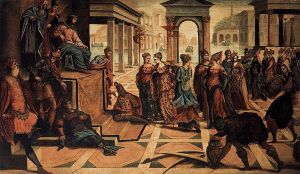 Solomon and the Queen of Sheba by Jacopo Tintoretto c 1545 