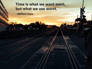 Train tracks with quote
